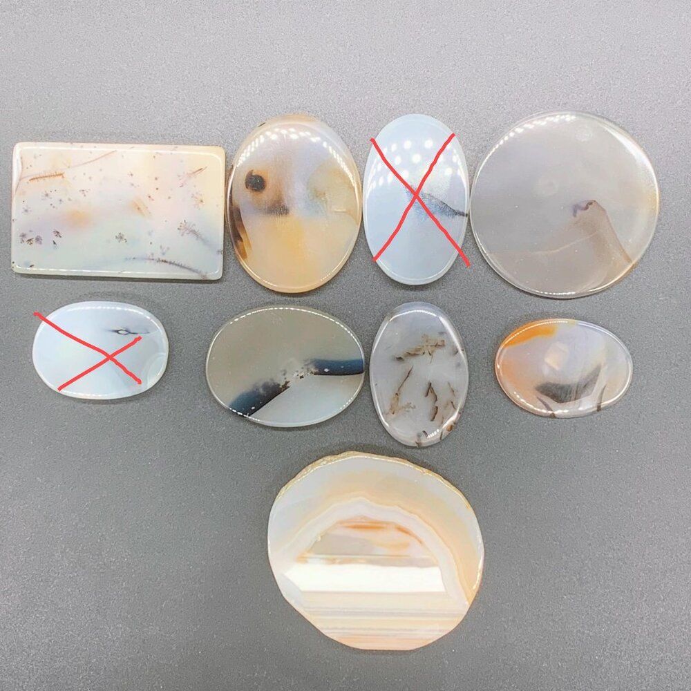 SALE!!! 7 PCS Natural Scenic Agate, Jewelry Making Stones, Set5